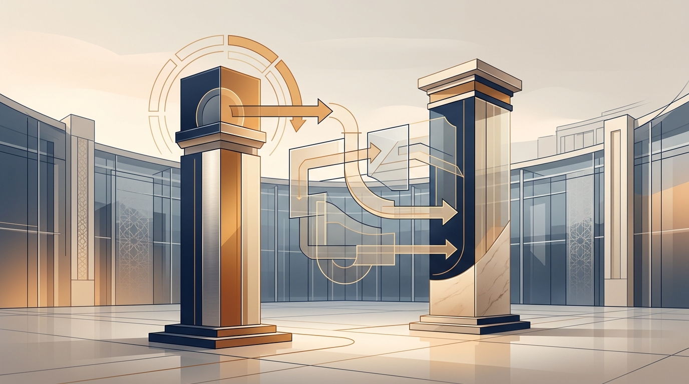 Editorial symbolic illustration representing the concept of debt assignment, transfer of contractual obligations, and creditor consent in civil law